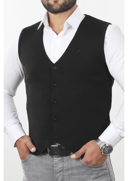 Erkek Dar Kesim Triko Yelek