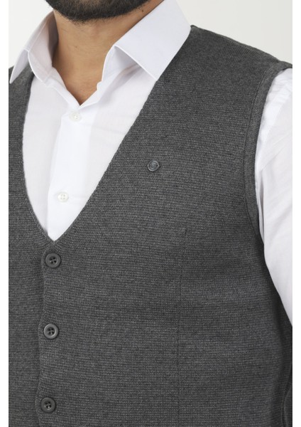 Erkek Dar Kesim Triko Yelek