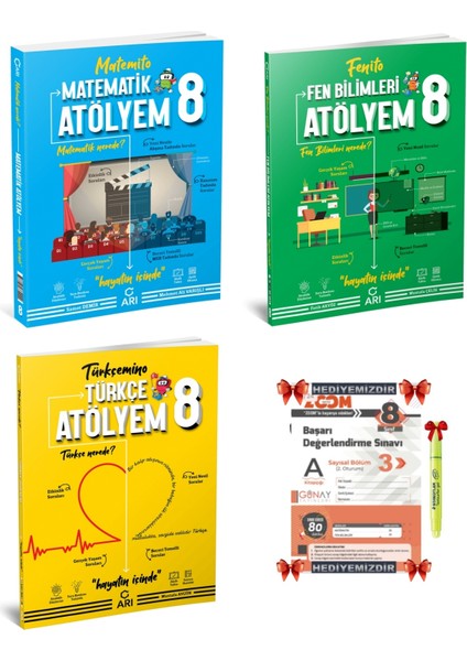 8.Sınıf LGS Matematik Atölyem + Türkçe Atölyem + Fen Atölyem