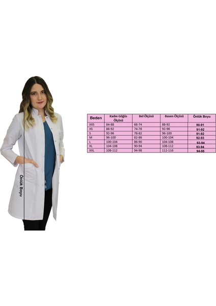 Hakim Yaka Kadın Diz Üstü Boy - Uzun Kol Doktor Önlüğü , Öğretmen , Laboratuvar , Hastane Forması , Beyaz Önlük modelleri
