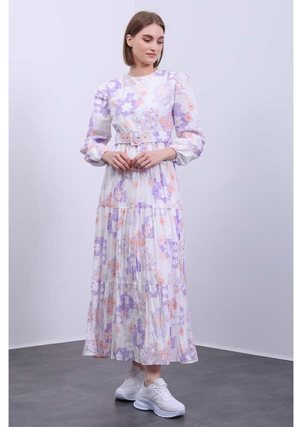 Modasemin Piliseli Kol Ağzı Lastikli Elbise modelleri