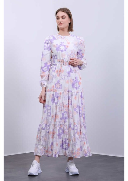 Modasemin Piliseli Kol Ağzı Lastikli Elbise fırsatları