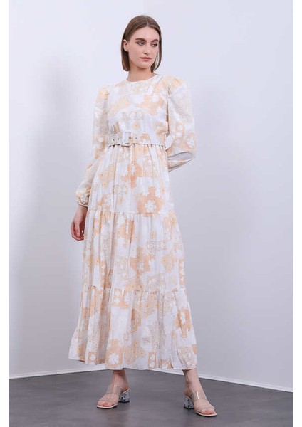 Modasemin Piliseli Kol Ağzı Lastikli Elbise fiyatları