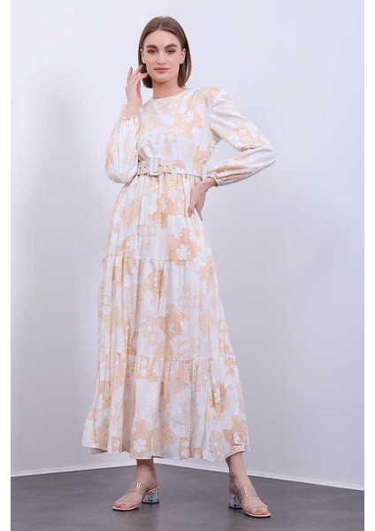 Modasemin Piliseli Kol Ağzı Lastikli Elbise fırsatları