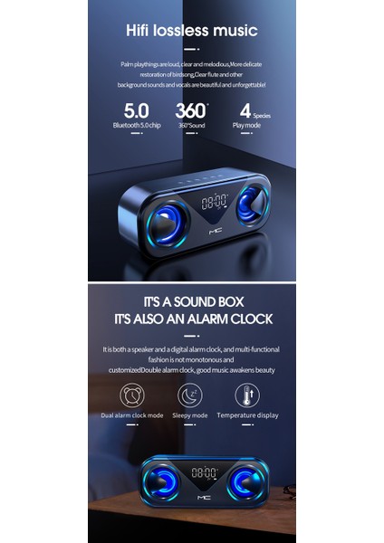 Taşınabilir Kablosuz Bluetooth Hoparlör 10 W - Beyaz (Yurt Dışından)