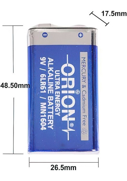 9V Alkalin Pil