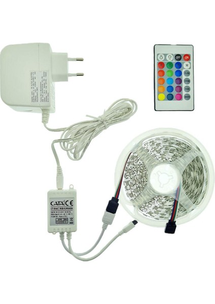 Tv Arkası Için Rgb 3 Metre Adaptör & Kumanda Şerit LED Hazır Set