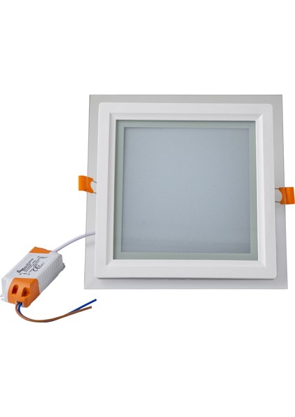Beyaz Ookay 6 Watt Kare Cam Panel (Sıva Altı) Beyaz