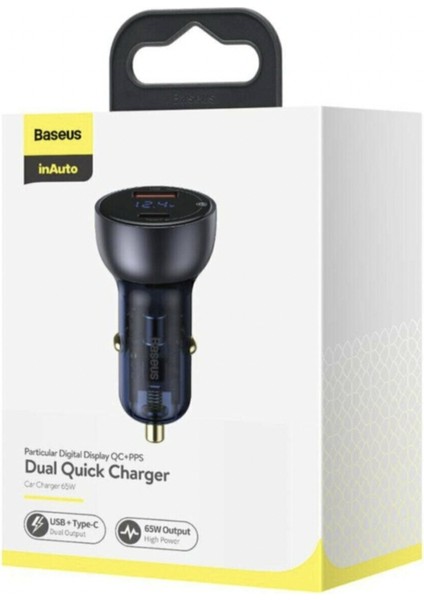 Qc + Pps 65W Dual USB Hızlı Araç Şarj Cihazı CCKX-C0G