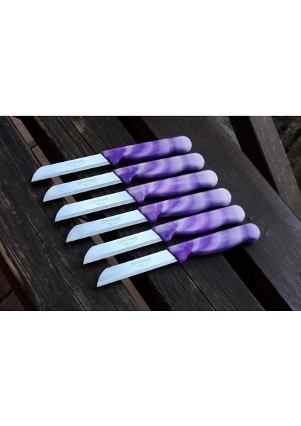 Meyve Sebze Bıçağı 12 Adet Mermer Desen (1.kalite,tırtıklı)