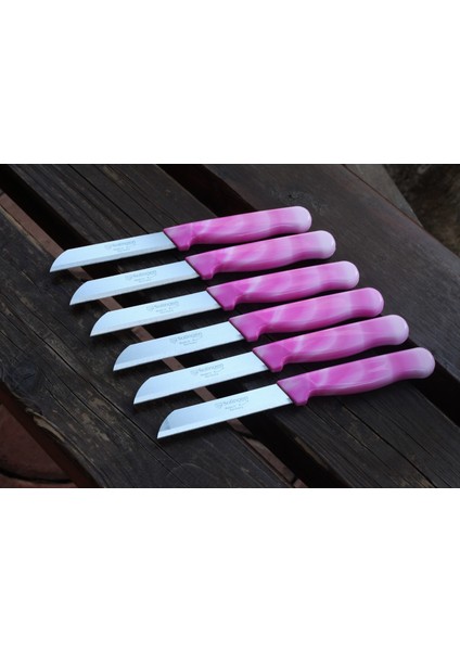 Meyve Sebze Bıçağı 6 Adet Mermer Desen (1.kalite,tırtıklı)