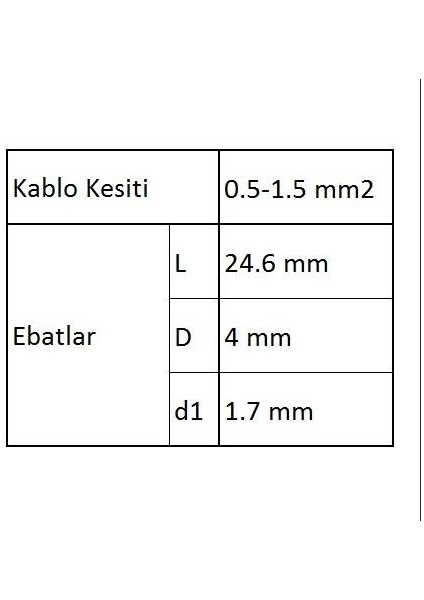 GBY251 Ek Muf Izoleli Kablo Ucu 20 Adet