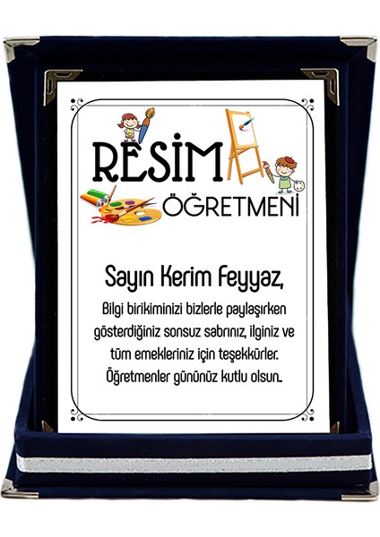 Resim Sınıf Öğretmenine Hediye Isim Baskılı Plaket - Öğretmenler Günü Hediyesi