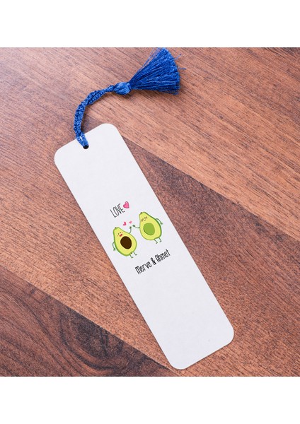 Kişiye Özel Sevimli Avokado Desenli Kitap Ayracı