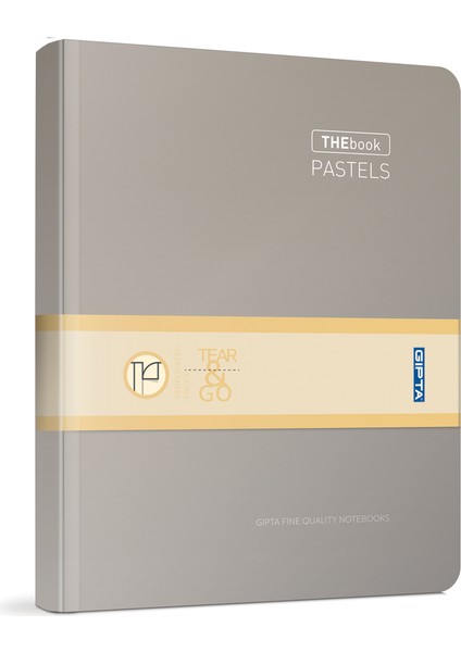 The Book Pastel 20X28 400 Yaprak 4 Bölmeli Sert Kapak Ciltli Defter (3486) Kareli Gri