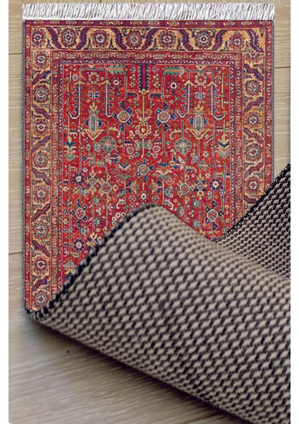 Otantik Osmanlı Desenli Yıkanabilir Kaymaz Salon Halısı Dekoratif Kilim ARM-1101