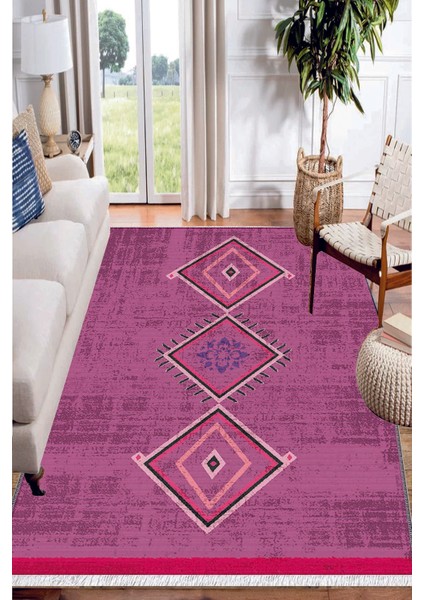 Karolar Iskandinav Desenli Yıkanabilir Kaymaz Salon Halısı Dekoratif Kilim ARM-1203