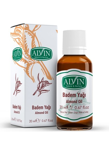 Badem Yağı (Almond Oil), Doğal, 20 ml