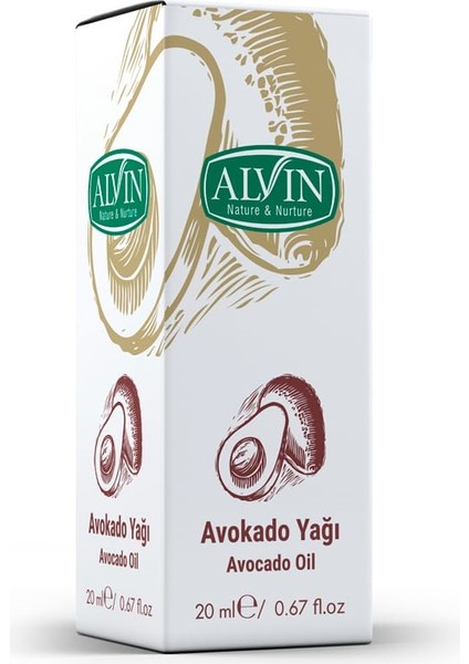 Avokado Yağı, Soğuk Sıkım, Doğal, 20 ml