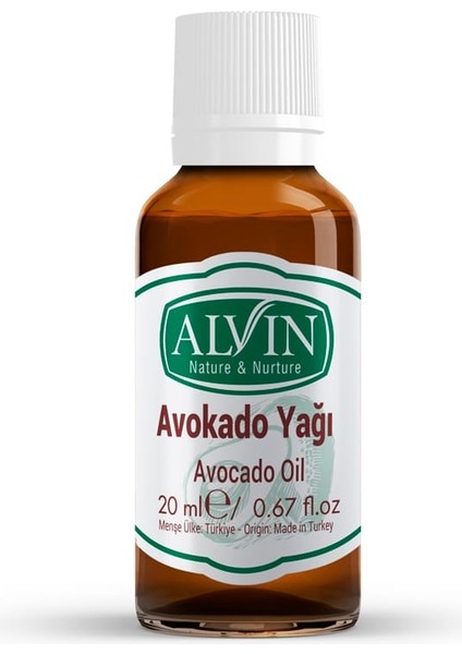 Avokado Yağı, Soğuk Sıkım, Doğal, 20 ml