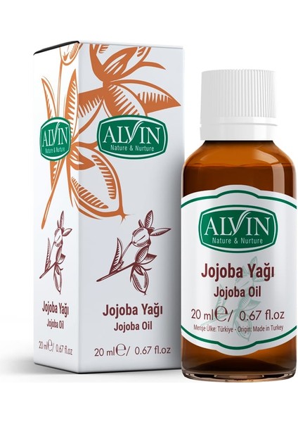 Jojoba Yağı, Soğuk Sıkım, %100 Saf ve Doğal, 20 ml