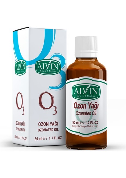 Ozon Yağı, Ozonlanmış Zeytinyağı, Soğuk Sıkım, %100 Saf ve Doğal, 50 ml