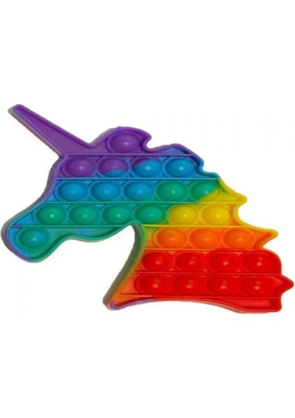 Popitson Pop It Fidget Push It Bubble Renkli Unıcorn Popit