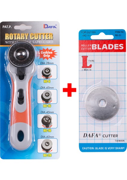 Rulet Kumaş Kesici 45MM + Yedek Düz Bıçak