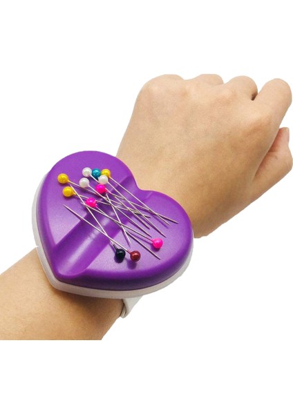 Mıknatıslı Iğne Tutucu Bileklik Kalp Mor fiyatları