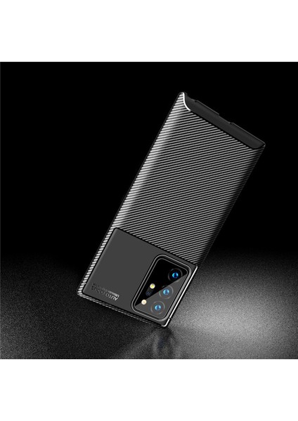 Samsung Galaxy Note 20 Ultra Maxy Serisi Carbon Fiber Silikon Kılıf - Siyah indirimleri