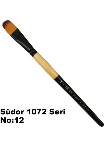 1072 Seri Kedi Dili Yağlı Boya Akrilik Boya Fırçası No 12