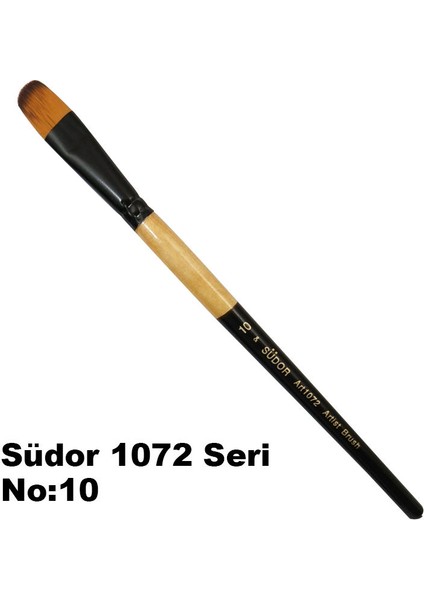 1072 Seri Kedi Dili Yağlı Boya Akrilik Boya Fırçası No 10