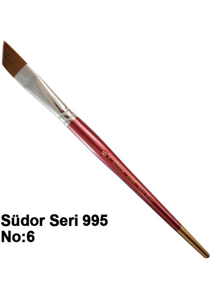 Seri 995 Yan Kesik Yağlı Boya Akrilik Boya Fırçası No 6