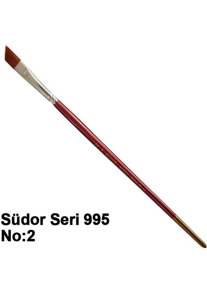 Seri 995 Yan Kesik Yağlı Boya Akrilik Boya Fırçası No 2
