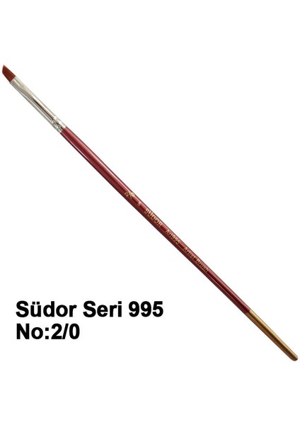 Seri 995 Yan Kesik Yağlı Boya Akrilik Boya Fırçası No 2/0