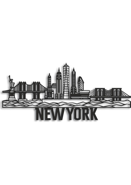 New York Şehri Metal Duvar Silüet indirimleri