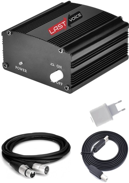 Ph-1000 +48V Phantom Power Ses Kartı (Usb ve XLR Kablo + Adaptör)