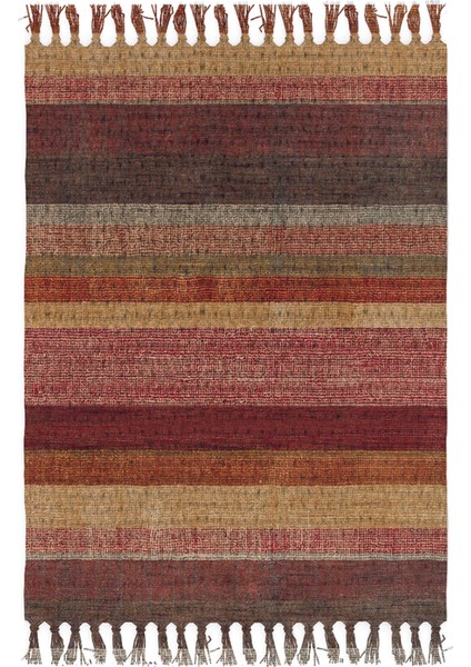 Etnik Otantik Vintage Desenli Yıkanabilir Saçaklı Uşak Dokuma Kilim PETRA-9019