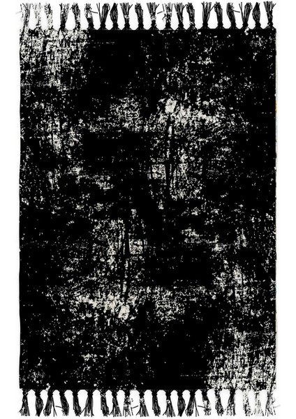 Otantik Vintage Desenli Çift Taraflı Yıkanabilir Saçaklı Uşak Dokuma Kilim BABIL-8023