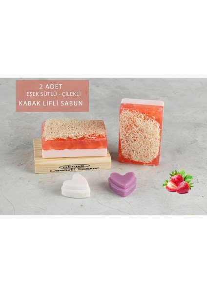 Eşek Sütlü & Çilekli Kabak Lifli 2'li Sabun 240GR