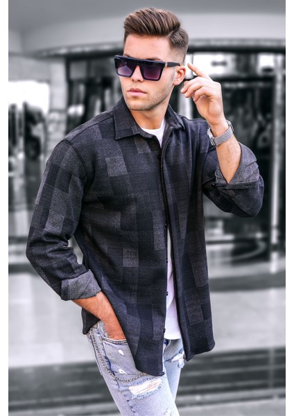 Antrasit Ekoseli Oduncu Erkek Gömlek 4667