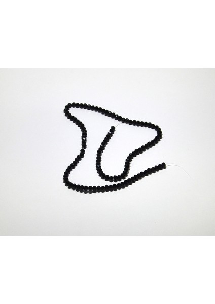 Dizili Kristal Boncuk 3 mm ( Siyah Renk )