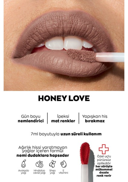 Ultra Colour Ultra Likit Mat Ruj 7 Ml. Honey Love