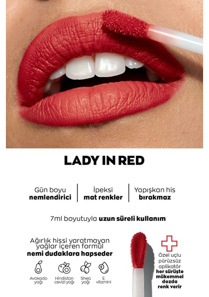 Ultra Colour Ultra Likit Mat Ruj 7 Ml. Lady In Red