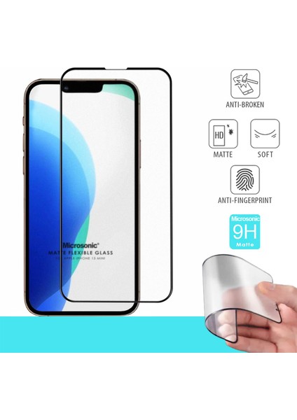 Apple iPhone 13 Mini Seramik Matte Flexible Ekran Koruyucu Siyah