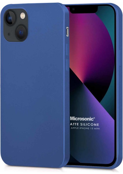 Matte Silicone Apple iPhone 13 Mini Kılıf Lacivert