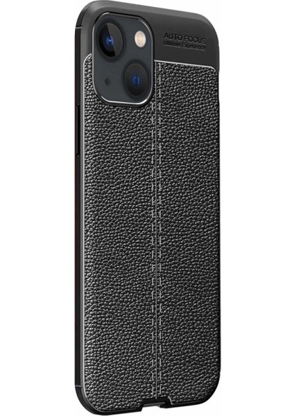 Apple iPhone 13 Mini Kılıf Deri Dokulu Silikon Siyah fiyatları