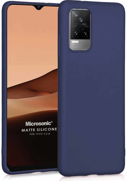 Matte Silicone Vivo V21E Kılıf Lacivert