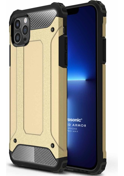 Apple iPhone 13 Pro Max Kılıf Rugged Armor Gold