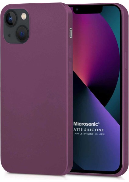 Matte Silicone Apple iPhone 13 Mini Kılıf Mor